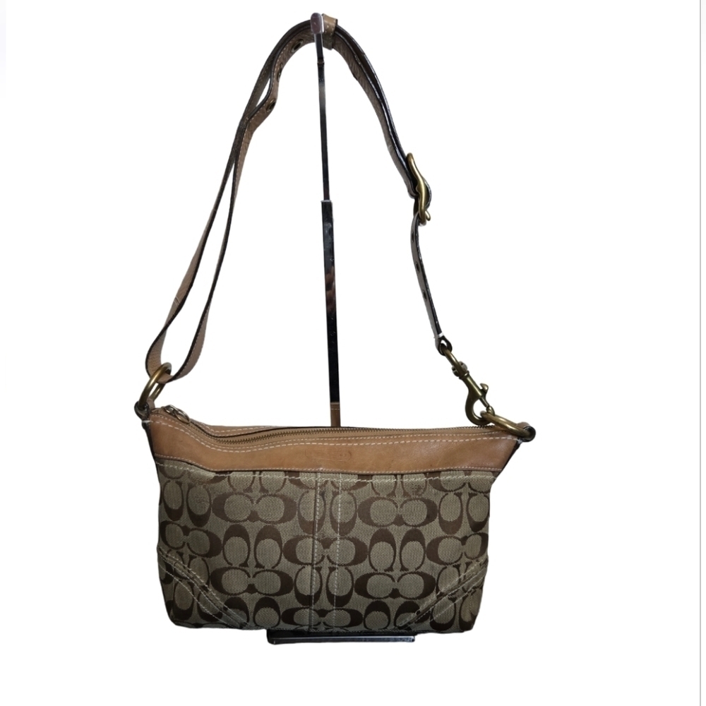 COACH near-vintage convertible east/west duffle made from khaki signature canvas